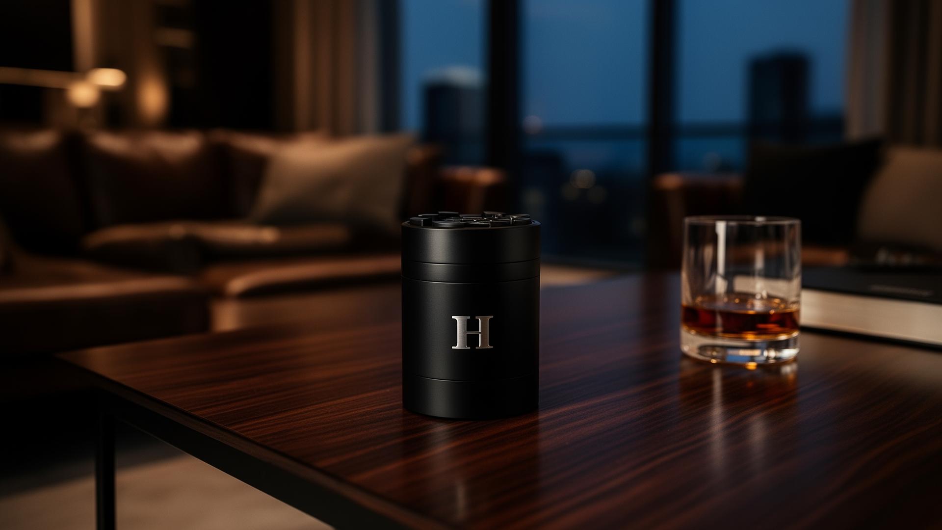 H-Masters grinder in a sophisticated penthouse setting